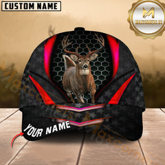 Maxcorners Deer Hunting Hexagon Multicolor Options Personalized Name 3D Cap