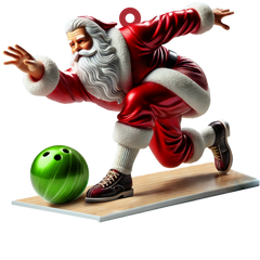 Maxcorners Santa Bowling, Personalize Bowling Ornament, Christmas Gift For Bowling Lovers