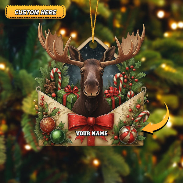 Maxcorners Hunting Christmas Gifts Envelope Personalized Name Ornament (6 Options)