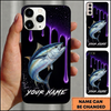 Maxcorners Neon Purple Drip Effect Custom Name Fishing Phone Case