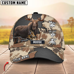 Maxcorners Deer Hunting Camo Mesh Breakthrough Design Personalized Name 3D Cap (Deer/Moose/Turkey/Boar)