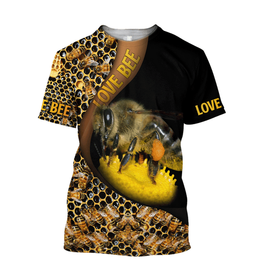 Maxcorners Premium Unisex All Over Printed Love Bee Shirts LM1304