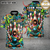 Maxcorners Bowling Funny Graffiti Monkey Splash Art Multi Options Personalized Name, Team Name Unisex 3D Shirt (4 Colors)