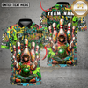 Maxcorners Bowling Funny Graffiti Monkey Splash Art Multi Options Personalized Name, Team Name Unisex 3D Shirt (4 Colors)