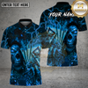 Maxcorners Poker Lightning Skull Dark Fantasy Multi Options Personalized Name, Team Name Unisex 3D Shirt (4 Colors)