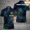 Maxcorners Darts Abstract Galaxy Dartboard Neon Space Art Futuristic Style Multi Options Personalized Name Team Name Unisex 3D Shirt (4 Colors)