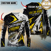 Maxcorners Fishing Yellow Thunder Hexagonal Splatter Custom Name & Team Name 3D Shirts