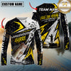 Maxcorners Fishing Yellow Thunder Hexagonal Splatter Custom Name & Team Name 3D Shirts