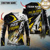 Maxcorners Fishing Yellow Thunder Hexagonal Splatter Custom Name & Team Name 3D Shirts
