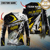 Maxcorners Fishing Yellow Thunder Hexagonal Splatter Custom Name & Team Name 3D Shirts