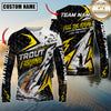 Maxcorners Fishing Yellow Thunder Hexagonal Splatter Custom Name & Team Name 3D Shirts