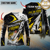 Maxcorners Fishing Yellow Thunder Hexagonal Splatter Custom Name & Team Name 3D Shirts