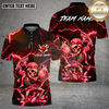 Maxcorners Bowling Neon Green Lightning Skeleton Street Art Multi Options Personalized Name, Team Name Unisex 3D Shirt (4 Colors)
