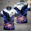 Maxcorners Darts Electric Strike Multi Options Personalized Name, Team Name Unisex 3D Shirt (4 Colors)