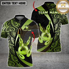 Maxcorners Bowling Royal Crown Luxury Black Gold Multi Options Personalized Name, Team Name Unisex 3D Shirt (4 Colors)