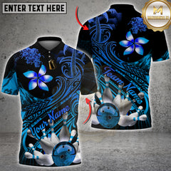 Maxcorners Bowling Polynesian Flame Tribal Style Multi Options Personalized Name, Team Name Unisex 3D Shirt (4 Colors)