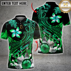Maxcorners Bowling Polynesian Flame Tribal Style Multi Options Personalized Name, Team Name Unisex 3D Shirt (4 Colors)