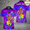 Maxcorners Bowling Neon Angry Bee Psychedelic Art Multi Options Personalized Name, Team Name Unisex 3D Shirt (4 Colors)