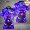 Maxcorners Bowling Neon Cool Bull Retro Wave Multi Options Personalized Name, Team Name Unisex 3D Shirt (4 Colors)