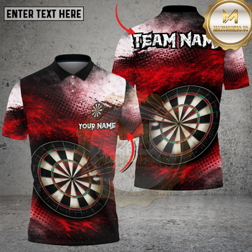 Maxcorners Darts Red Grunge Paint Splash Target Multi Options Personalized Name, Team Name Unisex 3D Shirt (4 Colors)