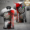 Maxcorners Darts Black White Red Abstract Splash Target Multi Options Personalized Name, Team Name Unisex 3D Shirt (4 Colors)
