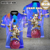 Maxcorners Bowling Disco Angry Bull Neon Party Multi Options Personalized Name, Team Name Unisex 3D Shirt (4 Colors)