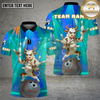 Maxcorners Bowling Disco Angry Bull Neon Party Multi Options Personalized Name, Team Name Unisex 3D Shirt (4 Colors)
