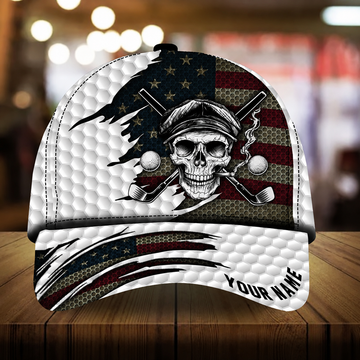Maxcorners Skull Swing 3D Golf Personalized Name Cap