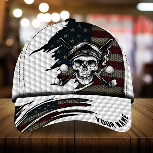 Maxcorners Skull Swing 3D Golf Personalized Name Cap