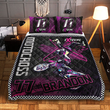 Maxcorners Motocross 14 Personalized Bedding Set