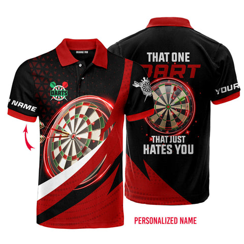 Maxcorners That One Dart That Just Hates You Red Custom Name Polo Shirt