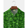 Maxcorners Green Irish St. Patrick's Day Lucky Clover Beer Hawaiian Golf Shirt, Tropical Vibe Men's Golf Shirt