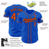 Maxcorners Custom Thunder Blue Orange-Black Authentic Baseball Jersey LM2605