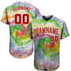 Maxcorners Custom Tie Dye Red-White 3D Authentic Baseball Jersey LM2605