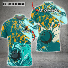 Maxcorners Grunge Splash Tiger Bowling Vector Art Multioptions Customized Name, Team Name 3D Shirt (4 Colors)