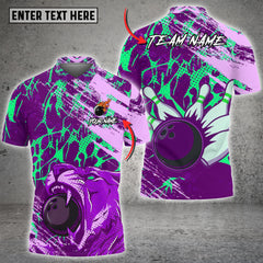 Maxcorners Grunge Splash Tiger Bowling Vector Art Multioptions Customized Name, Team Name 3D Shirt (4 Colors)