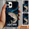 Maxcorners Deep Blue Swirl Compass Art Custom Name Fishing Phone Case