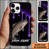Maxcorners Neon Purple Drip Effect Custom Name Fishing Phone Case