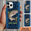Maxcorners Fishing Phone Case Reptile Scale Texture Custom Name Phone Case