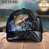 Maxcorners Ripped Metal Hook Design Custom Name Fishing Cap