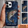 Maxcorners Futuristic Cyber Grid Art Custom Name Fishing Phone Case