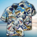 Maxcorners Fishing Trout Fishing Big Waves Style Hawaiian Shirt