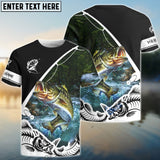 Maxcorners Bass Fishing Customize Name 3D Shirts