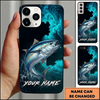 Maxcorners Vibrant Dark Ocean Design Custom Name Fishing Phone Case