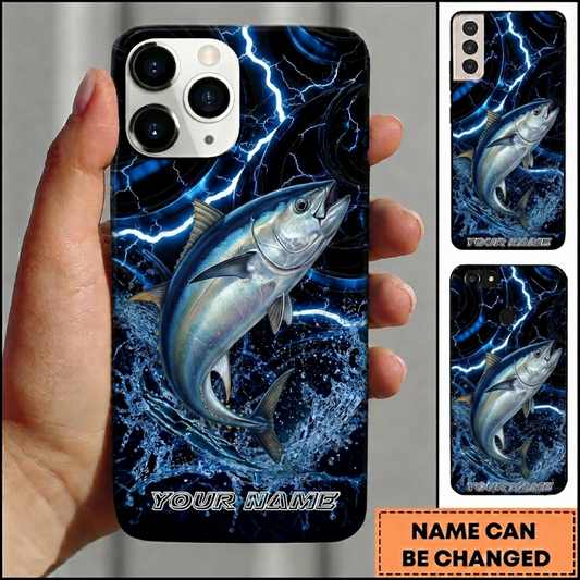 Maxcorners Dark Stormy Water Ripple Custom Name Fishing Phone Case