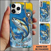 Maxcorners Fishing Phone Case Coastal Brushstroke Design Custom Name Phone Case