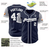 Maxcorners Custom Navy White-Gray Authentic Two Tone Baseball Jersey LM2605