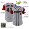 Maxcorners Custom Gray Black-Crimson Authentic Two Tone Baseball Jersey LM2605