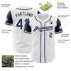 Maxcorners Custom White Navy Authentic Two Tone Baseball Jersey LM2605