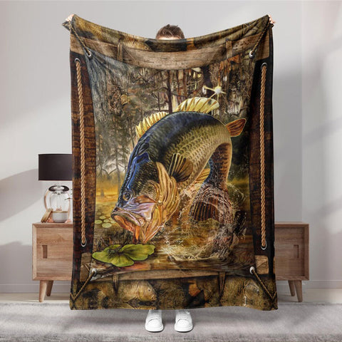 Maxcorners Bass Fishing Lovers Fishing Blanket